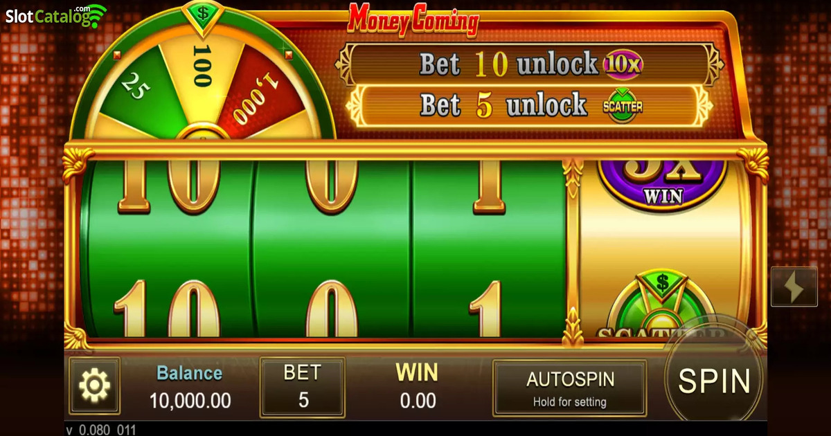 Captura de tela do slot Money Coming Expanded Bets com expansão de apostas ativada